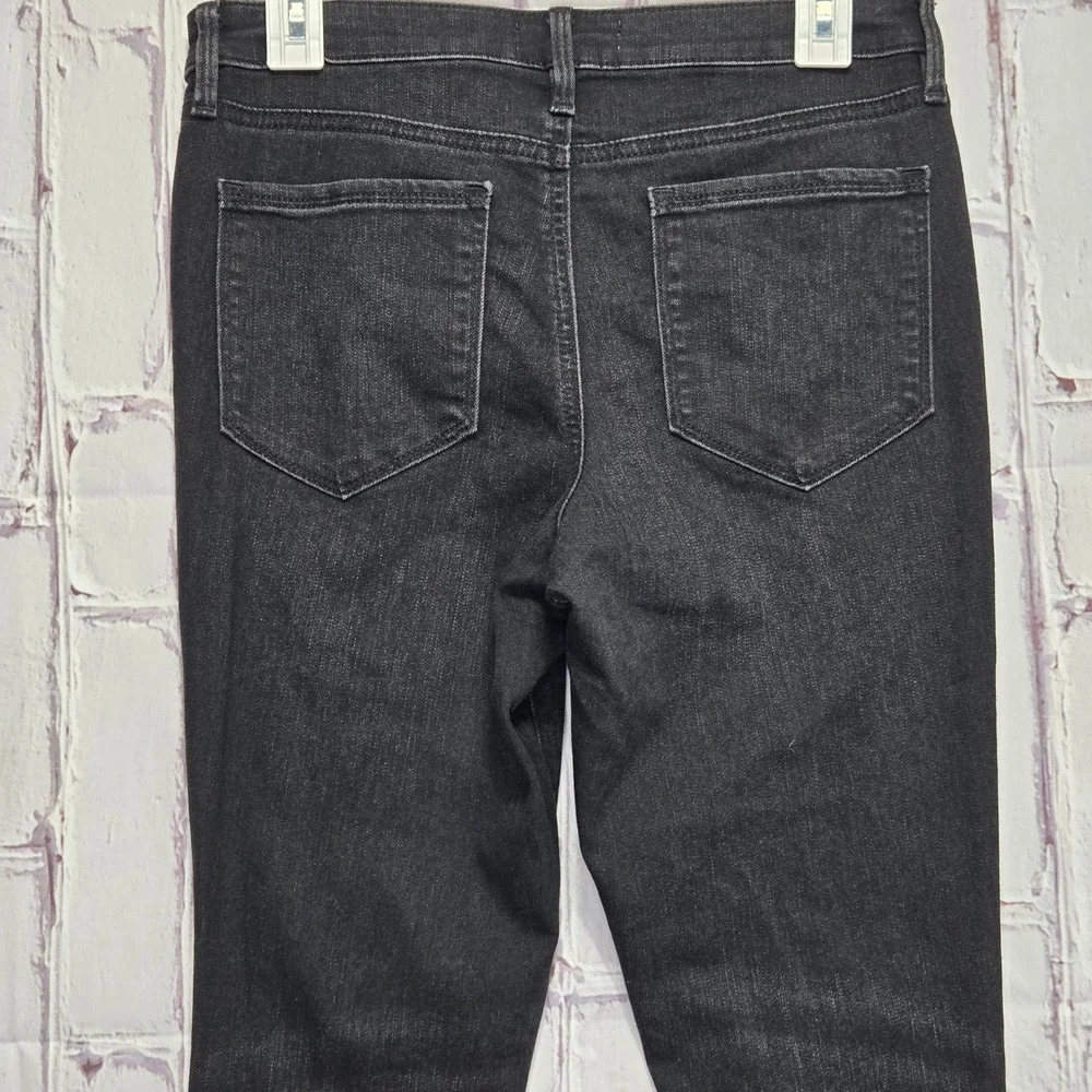 Athleta Sculptek Skinny Jeans Black Carbon Faded Ankle Zip‎ Denim Womens 6